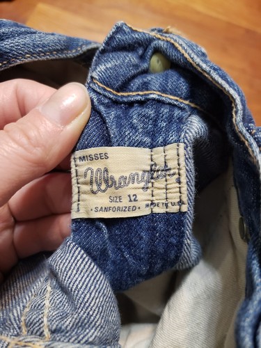Vintage Wrangler 60s Blue Bell Sanforized Cut Off Jean Shorts Size 12 Misses - Picture 4 of 10