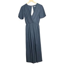 Finders Keepers Navy Blue Wide Leg Jumpsuit Tencel Size XS