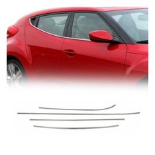 Fensterleisten Zierleisten f&uuml;r Hyundai Veloster 2011-2019 Edelstahl Chrom 4tlg