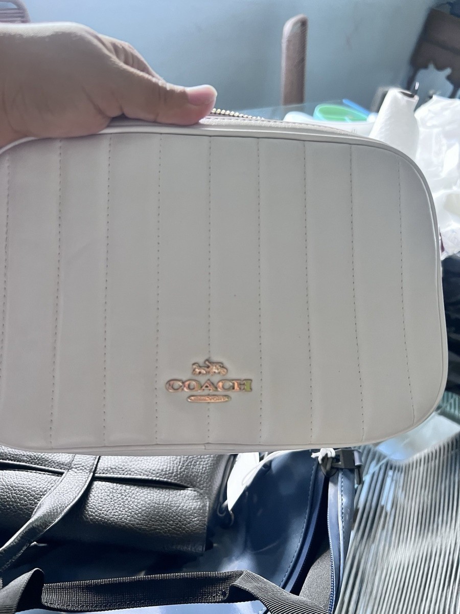 Coach White Quilted Crossbody Bag Gold Hardware Adjustable Strap