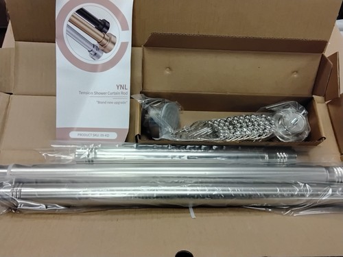 Neu & Versiegelt! YNL Metall Duschvorhangstange - Nickel gebürstet 30-48" SUPER SCHÖN! - Bild 2 von 4