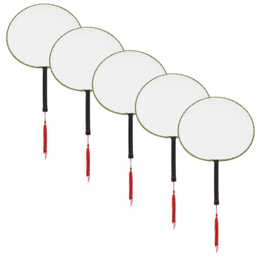 5Pcs DIY Painting Fan Round Hand Fan Kids Drawing Toy Educational Plaything - Picture 11 of 12
