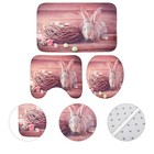 3 in Toilet and Bath Mat Set Bathroom Decor Accessories for Holiday Rugs