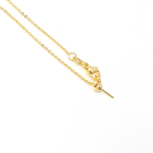Gold Silver Dainty Chain with Tube Spacer Necklace,sku#EF310 - Picture 3 of 4