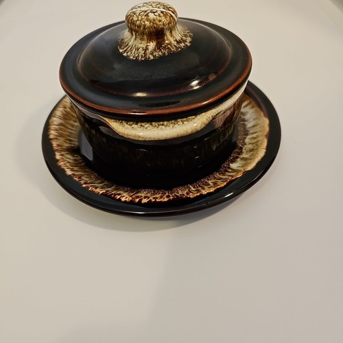 Vintage Pfaltzgraff Brown Drip Glaze Covered Casserole Soup Crock with plate - Picture 2 of 9