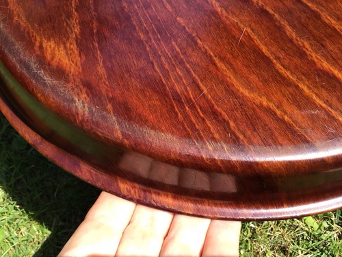 Vintage Tablett Gastrotablett rund Gerling Holz Gerlinol mit hohem Rand - Bild 11 von 12