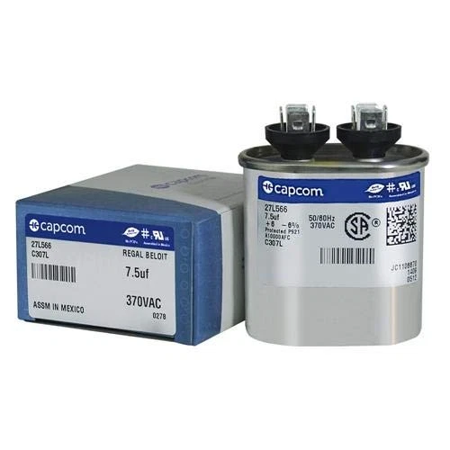 Capacitor Oval 7.5uf 370V 27L566 Replaces GE# 97F9001 Z97F9001 27L566BZ3 - Image 2 of 4