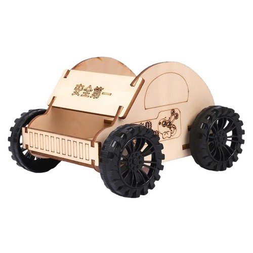 Kreatives DIY Holz Ziehen Auto Handwerk Kinder Zusammengebaut Modell Kit Bildung - Picture 3 of 4