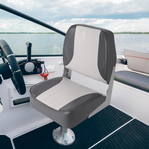 2Pcs Boat Seat Low Back Fold-Down Fishing Boat Seat Sponge Cushion Padding Chair - Picture 15 of 29