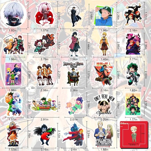 Arme Grand Stickers Anime Mixte 600Pack Stickers, Multicolore - Photo 2/6