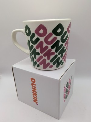 BRANDNEU Offizielle Dunkin' Donuts Keramiktasse Weiß mit Logos Tasse in Box Verpackt