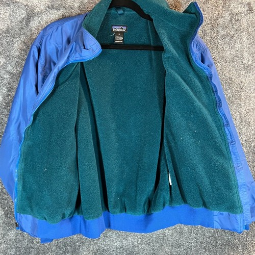 Vintage Patagonia Jacket Mens Small Blue Bomber Fleece Lined Outdoors Casual - Picture 3 of 9
