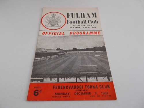 Fulham v Ferencvaros Hungary 63/64