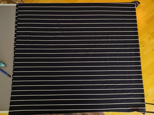 Hochwertig Baumwolljersey Jersey Stoff Meterware schwarz Weiß Gestreift 150x140 - Bild 4 von 5