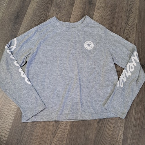 Converse Girl's Long Sleeve TShirt Gray Size Medium (10-12) Years - Picture 1 of 6