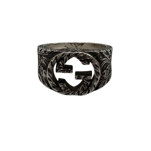GUCCI Interlocking G Arabesque Ring SV925 Size 18 D4 Used