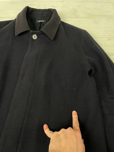 Vintage A.P.C Wool Coat Men Size M Blue - Picture 10 of 22