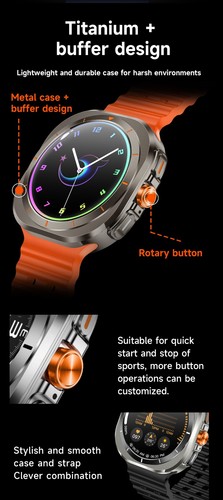 Smart Watch Bluetooth Anrufkompass 1,46'' AMOLED Wasserdicht Fitness Tracker - Bild 5 von 18