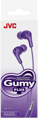 JVC HAFX7 GUMY IN EAR HEADPHONES W/SPARE BUDS - BLUE VIOLET PINK WHITE - HA-FX7 - Picture 10 of 10