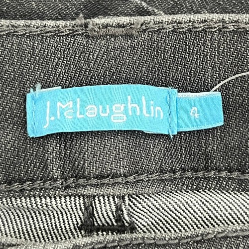 J Mclaughlin Charter Pant 4 NWT $178 Jeans Wide Leg Cotton Stretch Gray - Picture 5 of 9