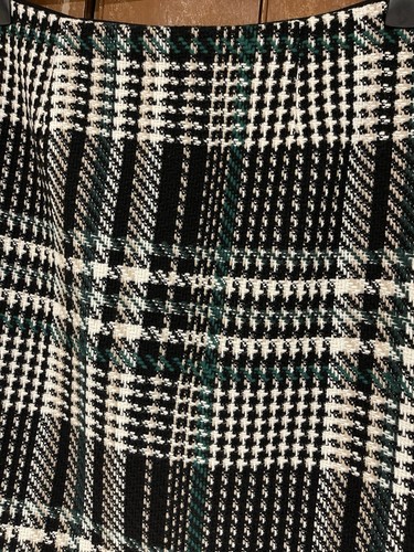 Laura Ashley A-Line Black Green And White Mini Skirt Checked UK 16 New - Picture 10 of 17