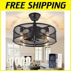 DLLT 20-Inch Caged Ceiling Fan with Remote & Light - Perfect for Modern Homes