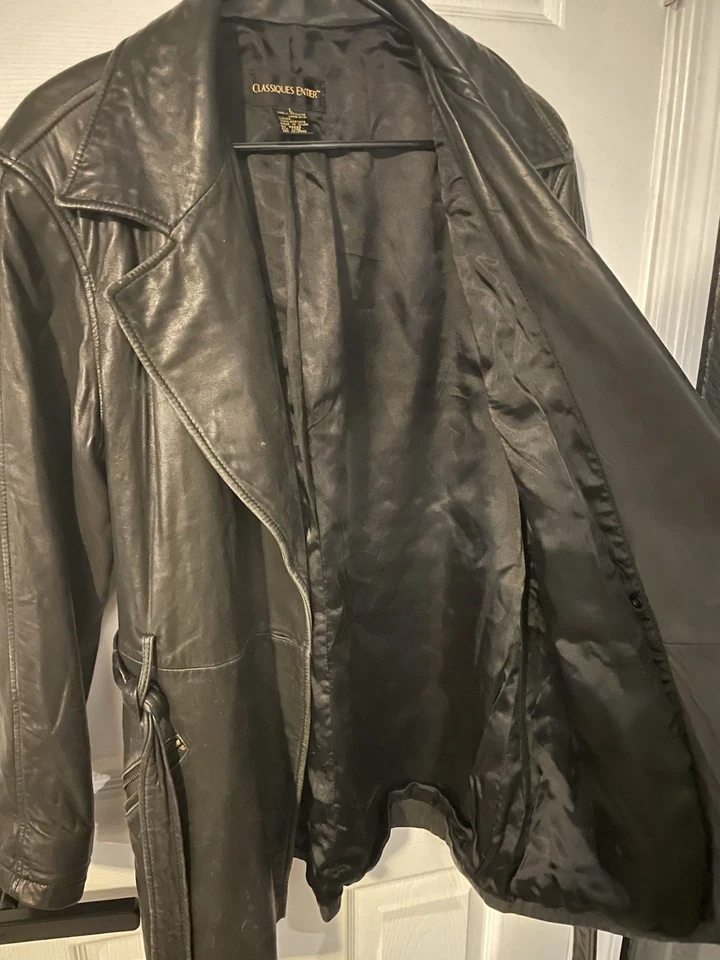 Classiques Entier Women's Trench Style Leather Jacket | Large - Image 3 of 4