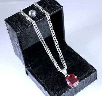 Red Ruby 10.25 Ct Natural Emerald Cut Gemstone Certified Pendant Engagement Gift