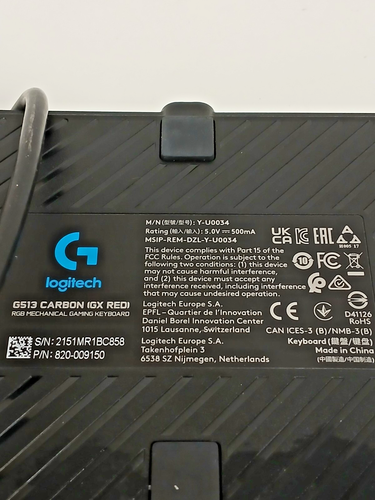 Teclado mecánico para juegos Logitech G513 Carbono RGB con interruptores rojos - Imagen 6 de 6