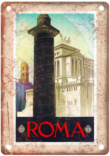 Póster de viaje vintage RETROSI Virgilio Roma años 30 aspecto retro letrero T1218 - Imagen 1 de 2