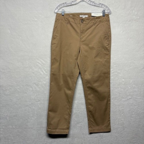 LOFT The Slim Khaki Chino Pantalone Donna Taglia 4 Elasticizzato Vita Media - Foto 1 di 7