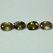 2.66 Cts Great 7 x 5 Oval 4 Pcs 100 Natural Unheated Bi-Color Andalusite Brazil