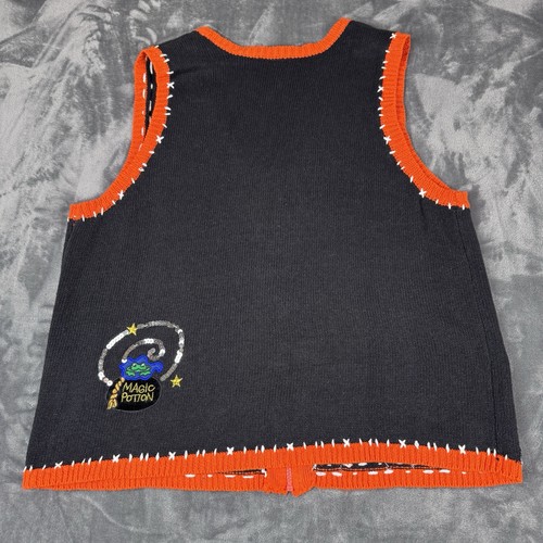 Vintage Holiday Editions Halloween Pullover Weste Gr. 1X Kürbis Geist bestickt - Bild 6 von 7