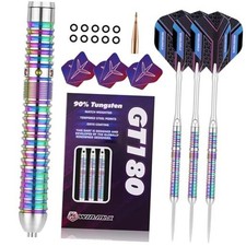 Darts Metal Tip Set - 90 Tungsten Steel Tip Darts Set 24G Steel Darts Purple