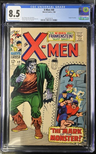 X-Men #40 (1968) Origin of Cyclops/ Classic Frankenstein Cover! CGC 8.5 NY256