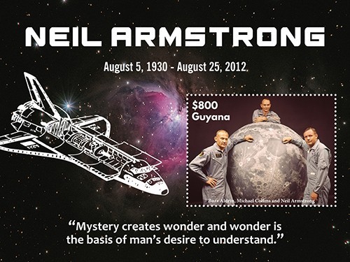 Guyana 2022 - Neil Armstrong Space - Souvenir Stamp Sheet - Scott #4711 - MNH - Picture 1 of 1