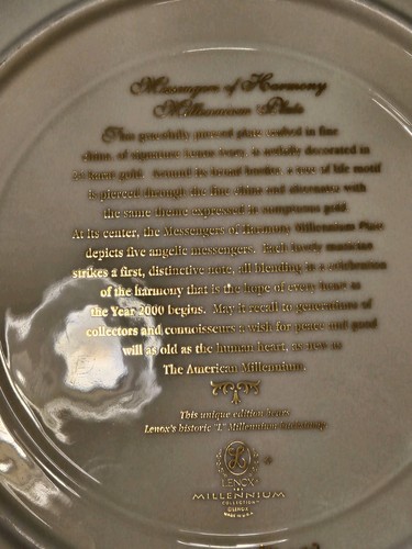 Lenox 2000 Millennium Messengers of Harmony Plate - Limited Edition - Bild 8 von 8