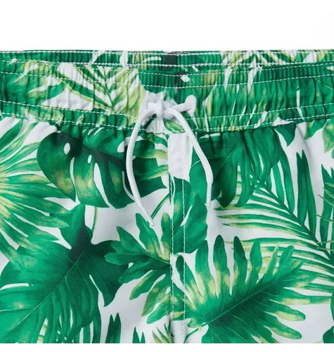 Janie and Jack L105310 Boys Banana Leaf Green Palm Swim Trunk Size 5 - Picture 4 of 4