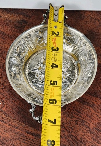 Antique German 800 Silver Repousse Fruit Nut Bowl Superb Condition  - Picture 5 of 6