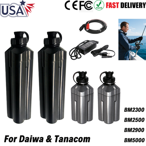 Batteria Mulinello da Pesca Elettrico 5Ah Per Daiwa & Tanacom 1000 750 BM2900 BM2600 NUOVO - Foto 1 di 52