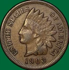 1903 Indian Head Cent Extremely Fine XF Coin #35916