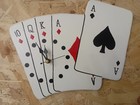 Poker Hand Clock Playing Cards Clock Ex Display Should You Keep The Aces!31x23cm