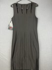 NWT FRANK LYMAN Black Dress US Size 10 With Cut Out Neckline Vertical Pleating