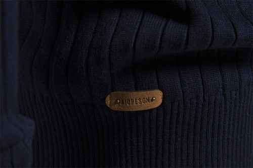 Herren Herbst und Winter Stehkragen Pullover mit halbem Reißverschluss Strickpullover - Bild 15 von 22