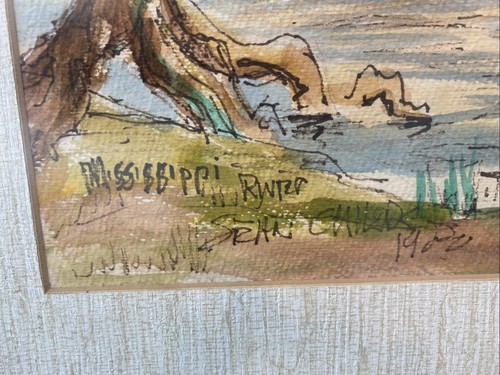 De Colección Baton Rouge Steamboat Riverboat Original Acuarela Pintura SeanChilds 1900? - Imagen 5 de 20