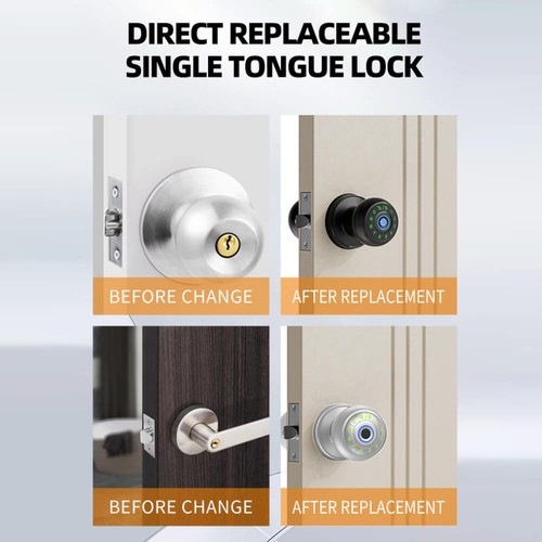Tuya Smart Security Door Locking Spherical Password&Fingerprint Lock APP Unlock - Picture 5 of 16