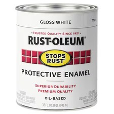 Rust-Oleum 7792502 Interior/Exterior Paint, Gloss, Oil Base, White, 1 Qt