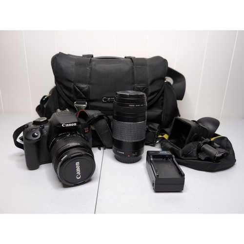 Canon EOS Rebel T4i DSLR Kamera Kit mit Canon 18-55mm,75-300mm Objektiv, getestet/funktioniert
