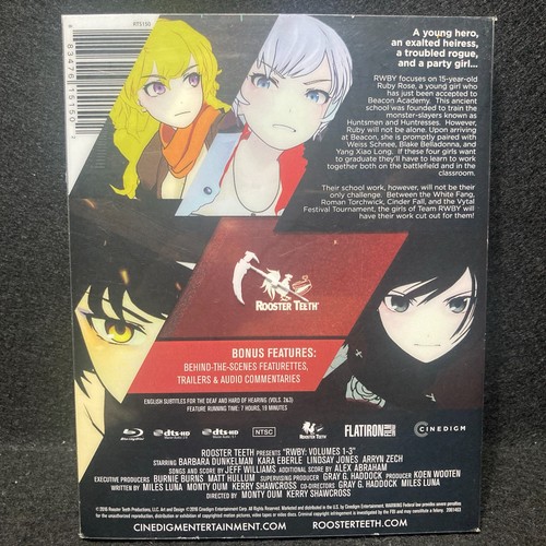 RWBY Vol. 1-3 Beacon Blu-ray Limited Edition STEELBOOK with Sleeve from Japan - Picture 3 of 7
