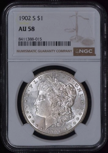 1902-S Morgan Silver Dollar $1 NGC AU58 - Nice Coin!
